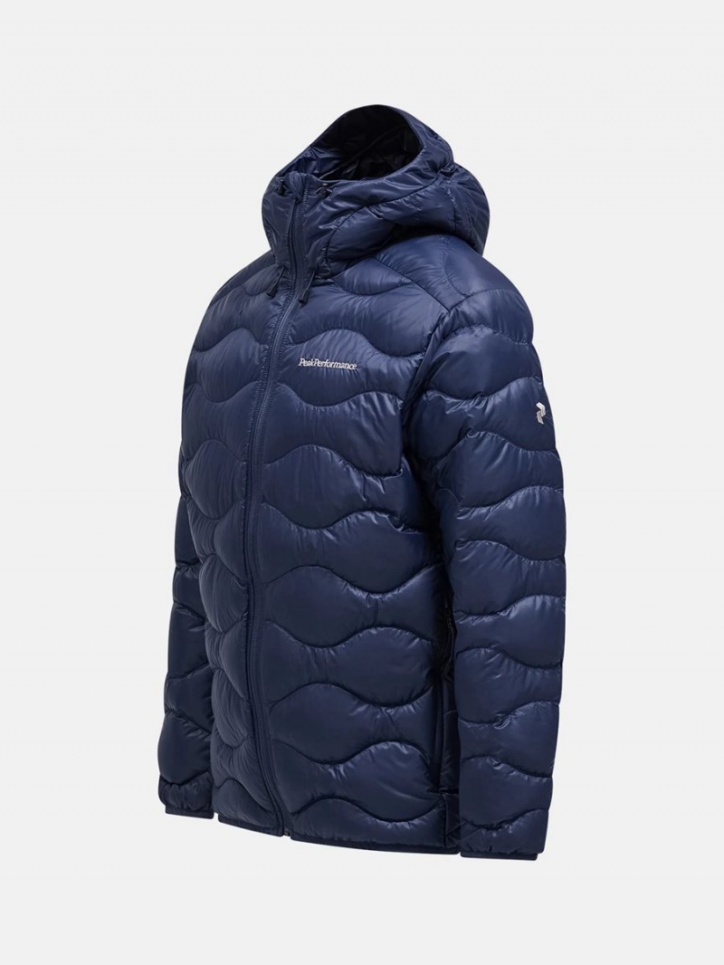 Peak Performance Helium Hood Men's Down Jacket Navy | JAR91-654