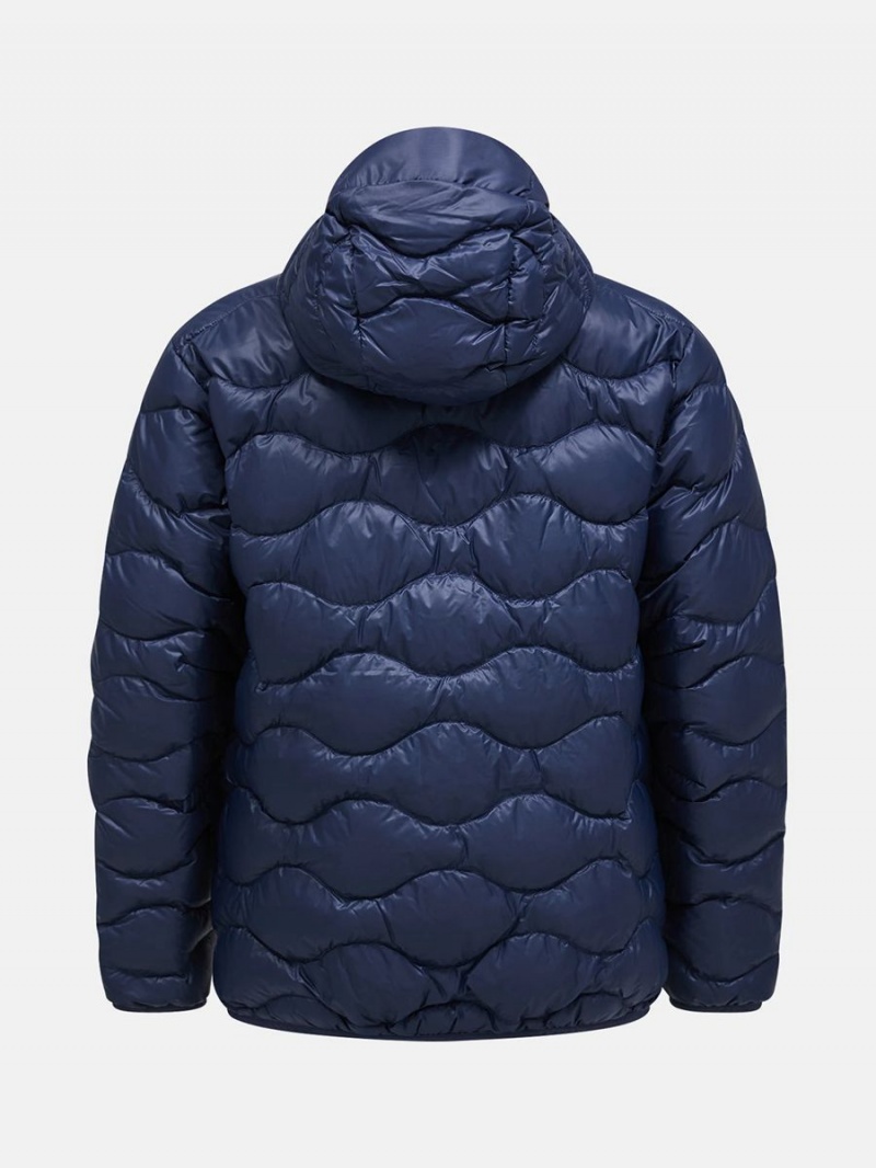 Peak Performance Helium Hood Men's Down Jacket Navy | JAR91-654