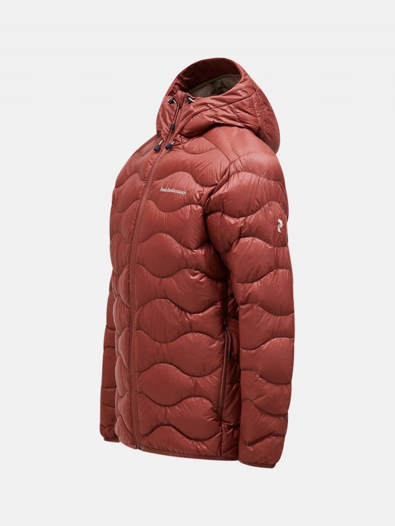 Peak Performance Helium Hood Men's Down Jacket Burgundy / Beige | JUH10-258