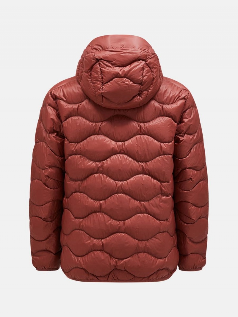 Peak Performance Helium Hood Men's Down Jacket Burgundy / Beige | JUH10-258