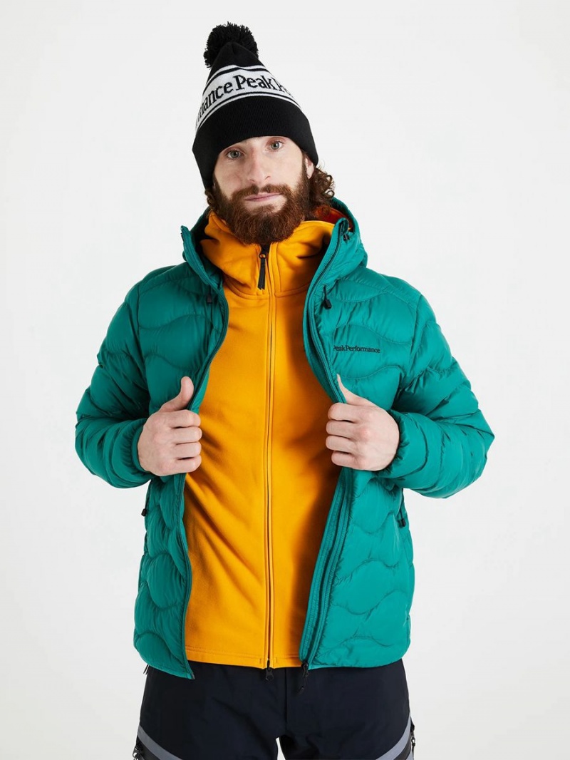 Peak Performance Helium Hood Men's Down Jacket Green / Green | MYQ28-568