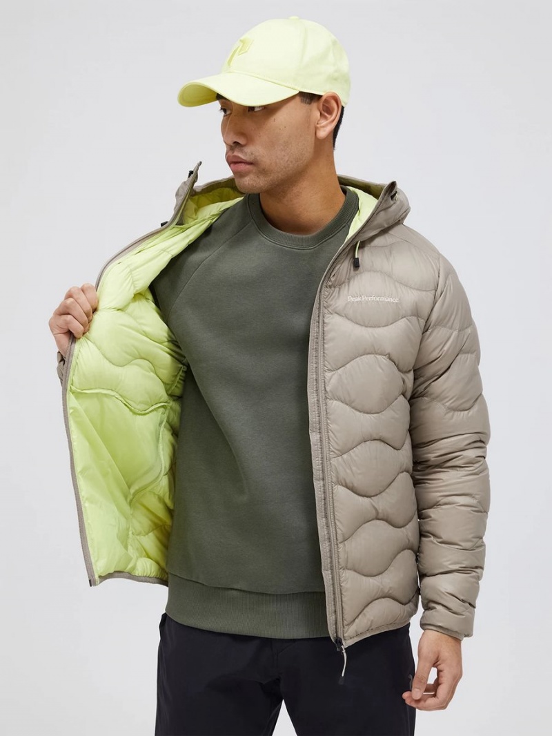 Peak Performance Helium Hood Men's Down Jacket Beige / Yellow | TSM88-560