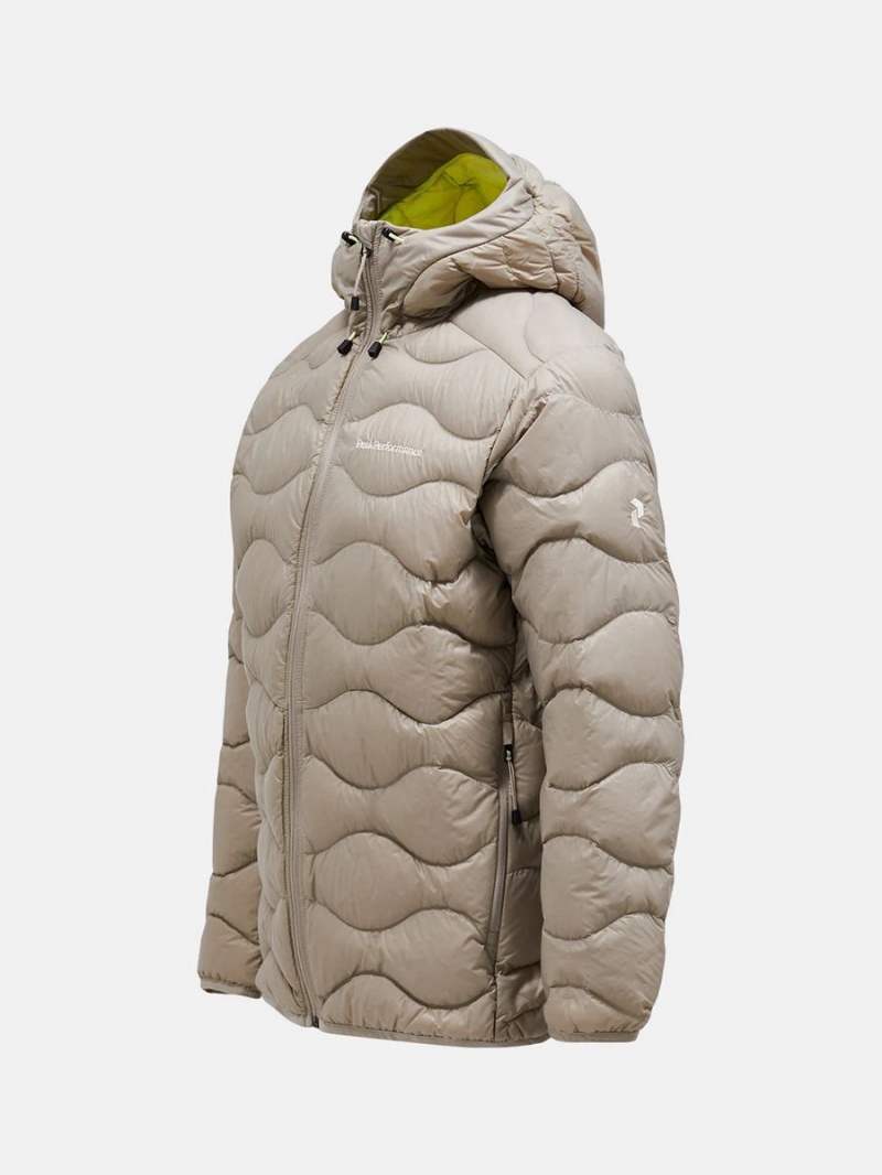 Peak Performance Helium Hood Men's Down Jacket Beige / Yellow | TSM88-560