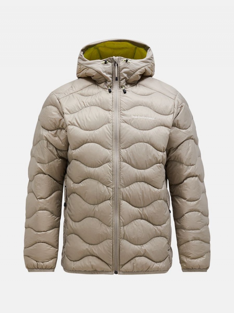 Peak Performance Helium Hood Men\'s Down Jacket Beige / Yellow | TSM88-560