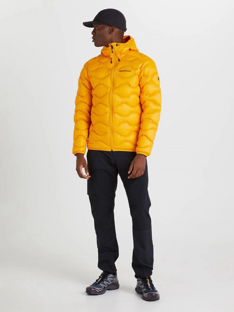 Peak Performance Helium Hood Men's Down Jacket Yellow | XCZ81-004