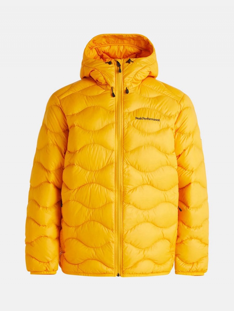 Peak Performance Helium Hood Men\'s Down Jacket Yellow | XCZ81-004