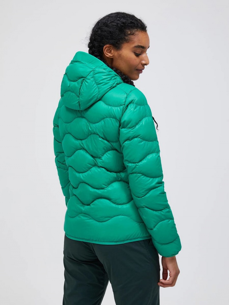 Peak Performance Helium Hood Women's Down Jacket Green / Pink | XCN71-300