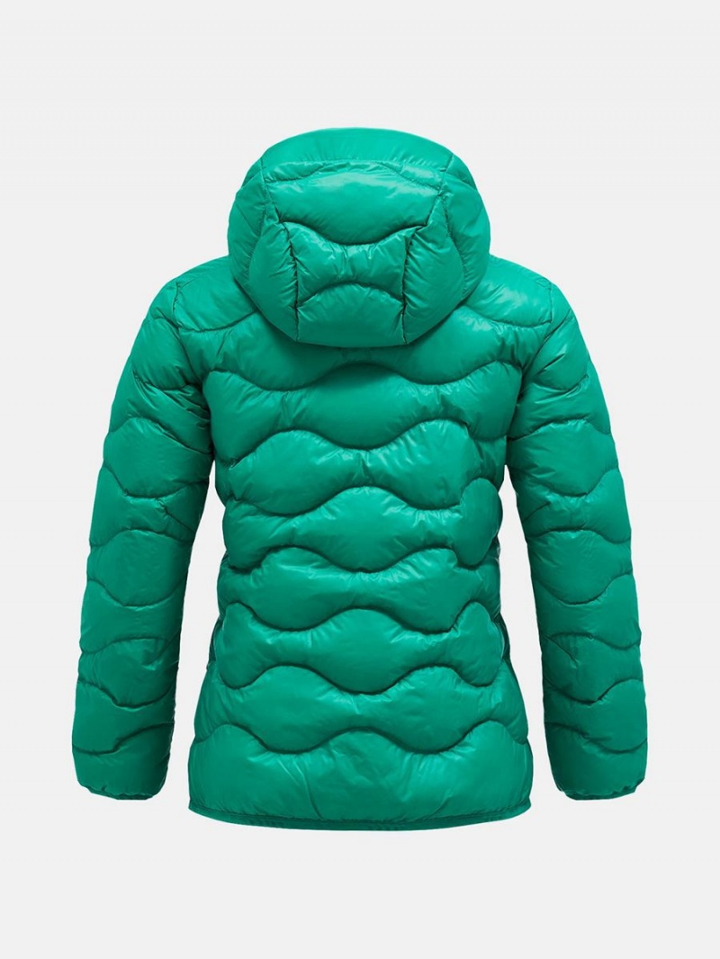 Peak Performance Helium Hood Women's Down Jacket Green / Pink | XCN71-300