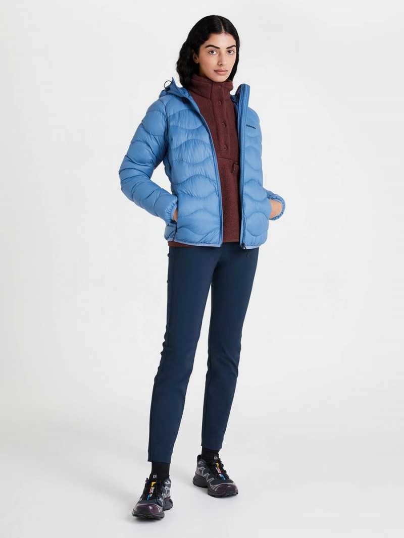 Peak Performance Helium Hood Women's Down Jacket Blue | ZDJ63-607