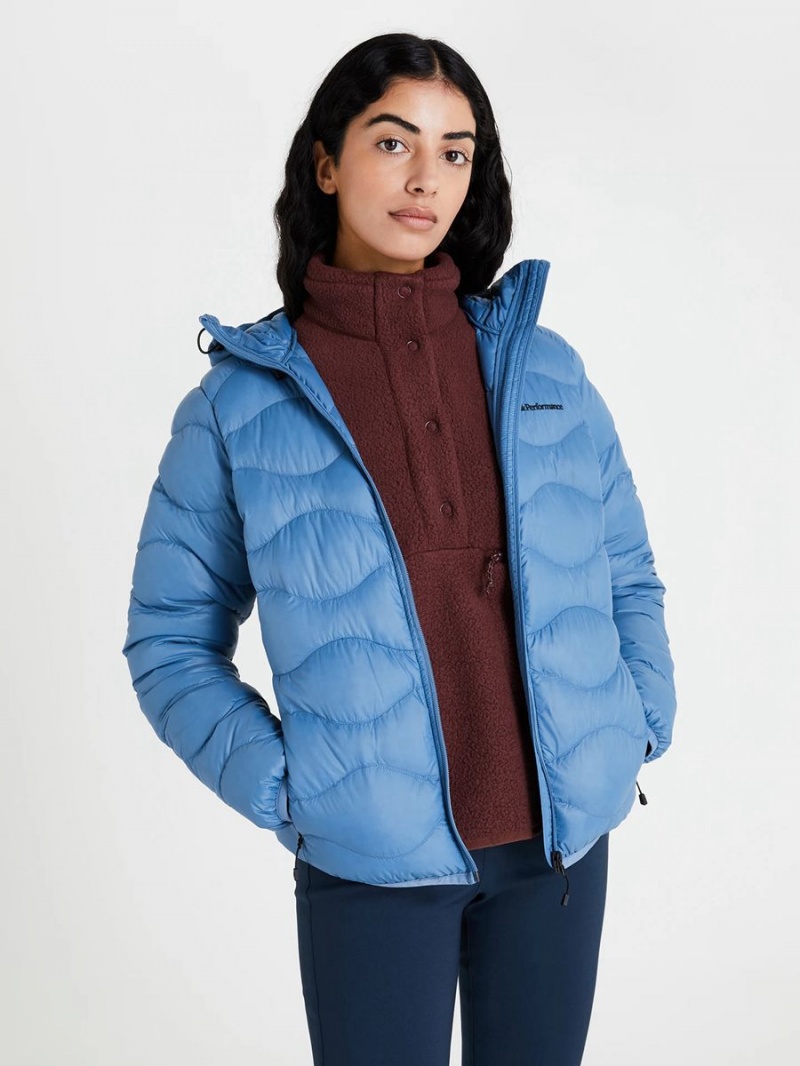 Peak Performance Helium Hood Women's Down Jacket Blue | ZDJ63-607