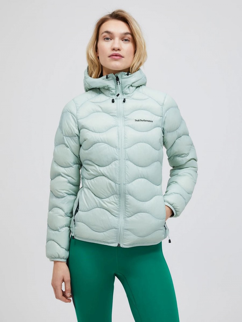 Peak Performance Helium Hood Women's Down Jacket Green / Green | FRO84-983