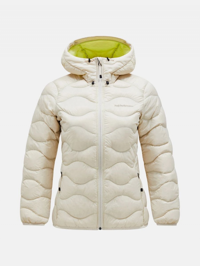 Peak Performance Helium Hood Women\'s Down Jacket Beige / Yellow | JWW80-289