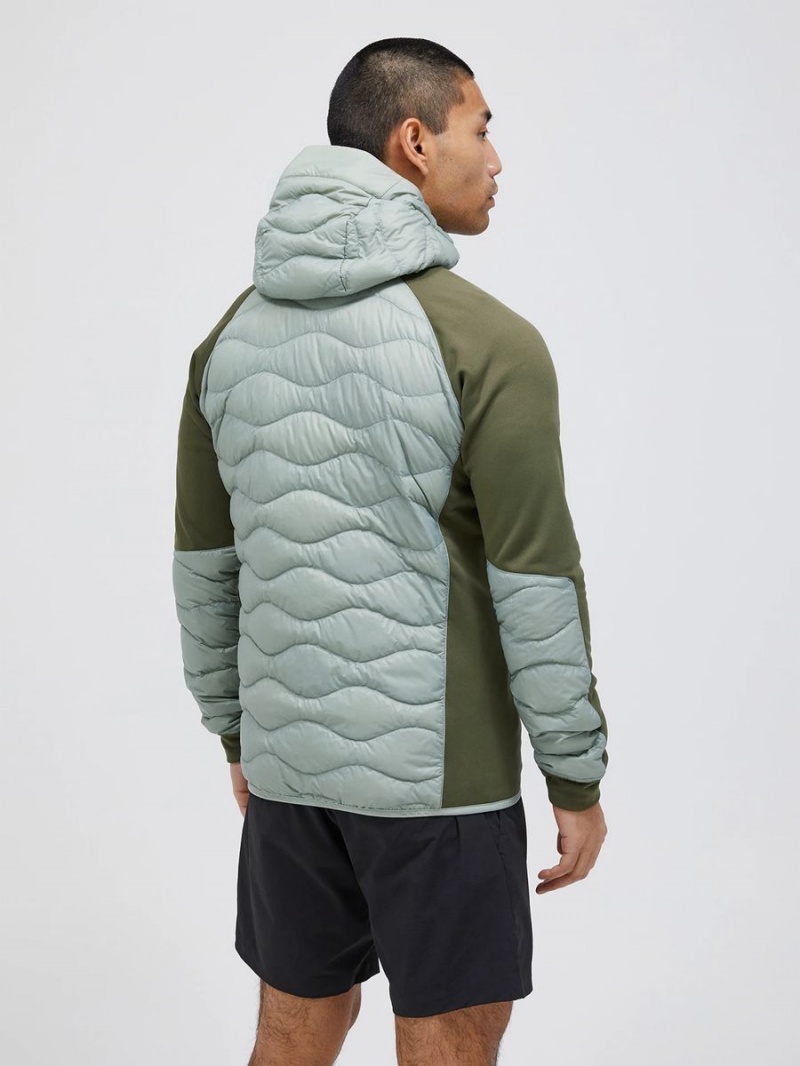 Peak Performance Helium Hybrid Hood Men's Down Jacket Green / Green | NUL39-464