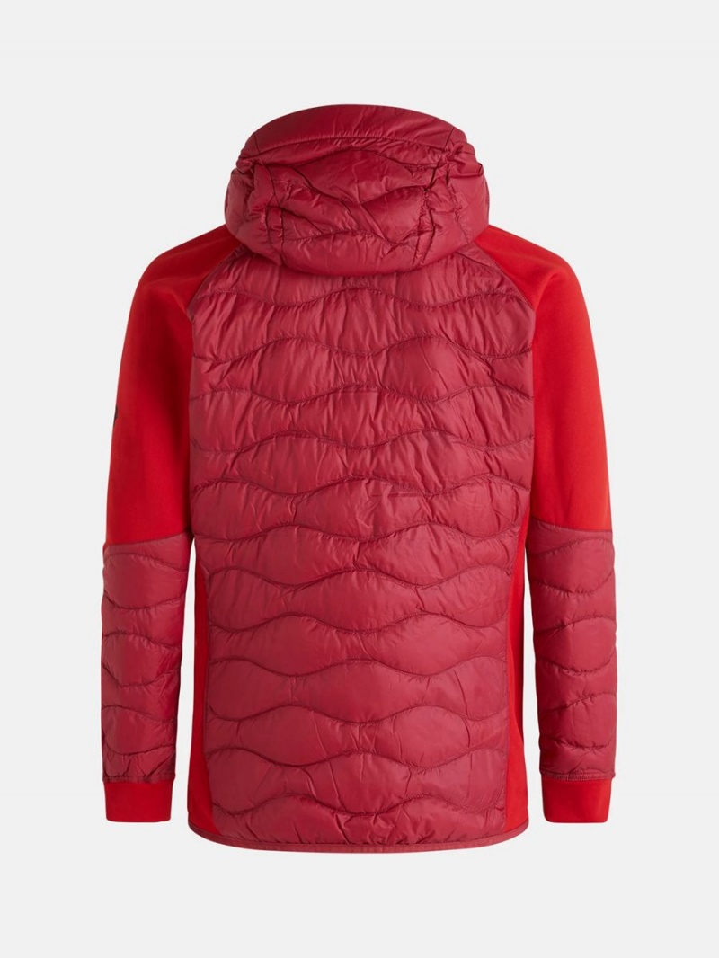 Peak Performance Helium Hybrid Hood Men's Down Jacket Red / Red | UPS11-614