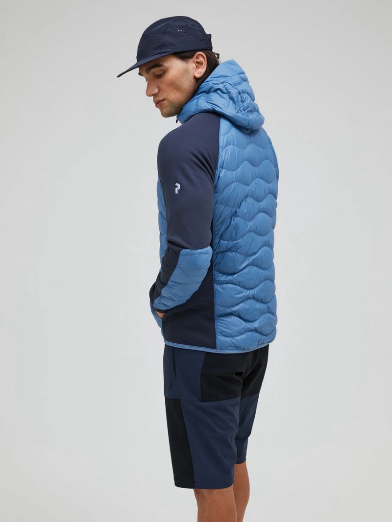 Peak Performance Helium Hybrid Hood Men's Down Jacket Blue / Navy | IWC62-709