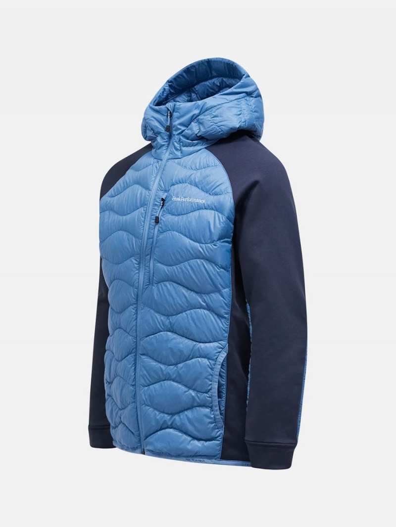 Peak Performance Helium Hybrid Hood Men's Down Jacket Blue / Navy | IWC62-709