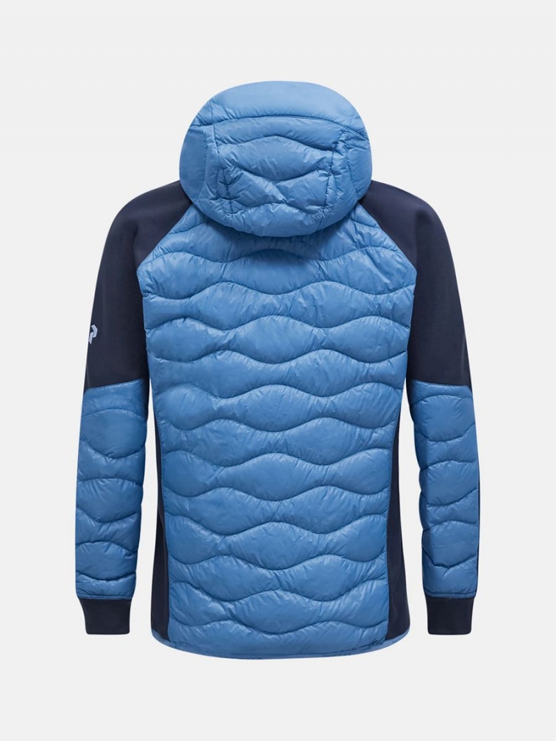 Peak Performance Helium Hybrid Hood Men's Down Jacket Blue / Navy | IWC62-709