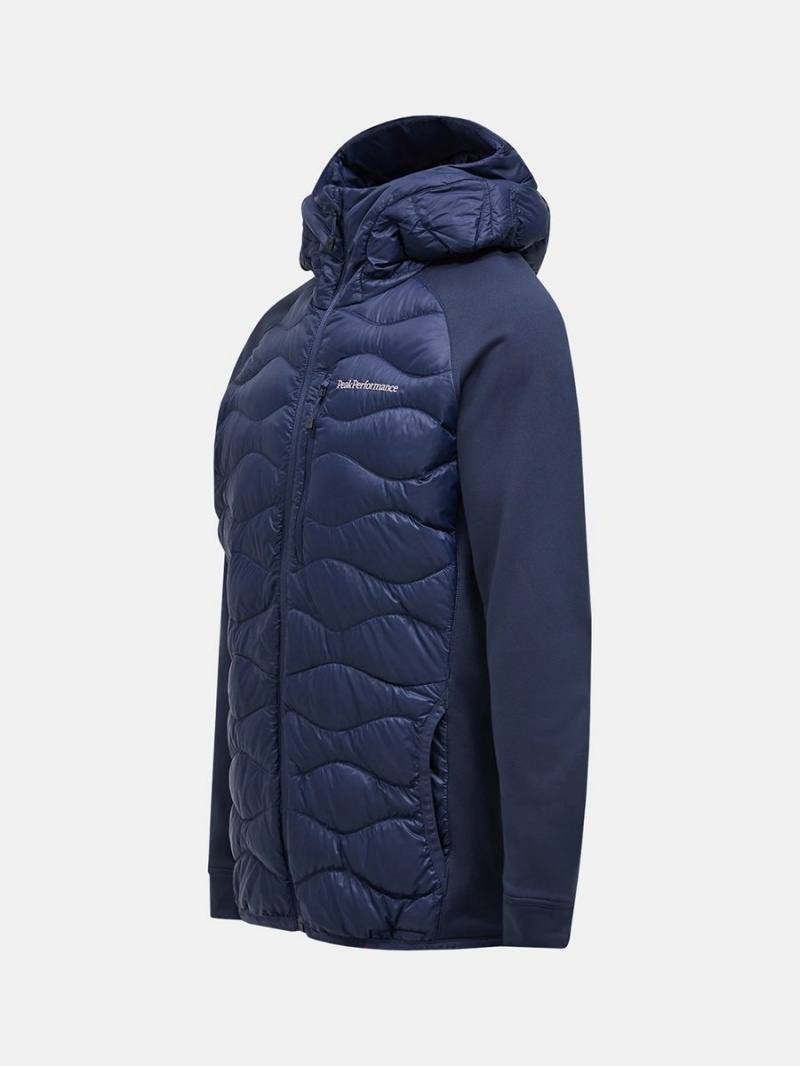 Peak Performance Helium Hybrid Hood Men's Down Jacket Navy | KAW10-528