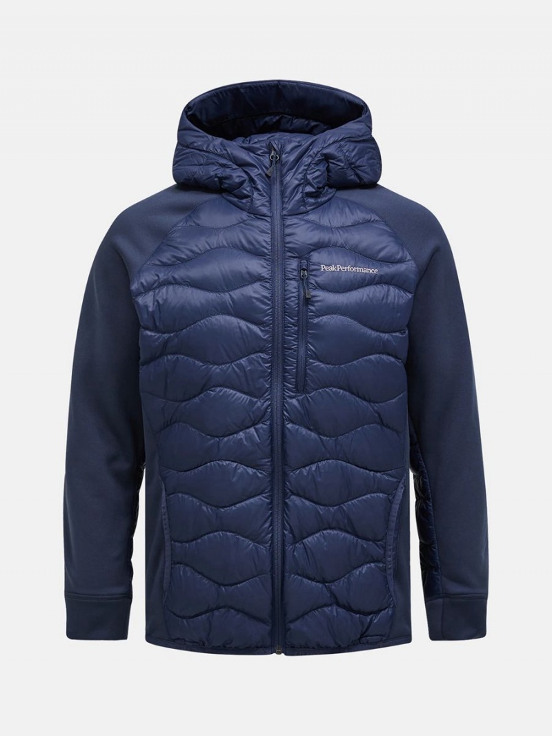 Peak Performance Helium Hybrid Hood Men\'s Down Jacket Navy | KAW10-528