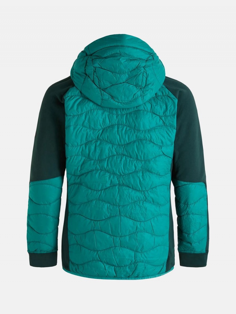 Peak Performance Helium Hybrid Hood Men's Down Jacket Green / Green | VZH70-850