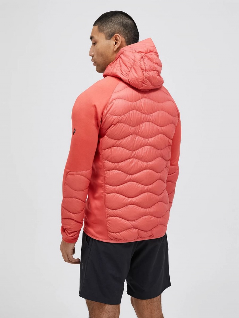 Peak Performance Helium Hybrid Hood Men's Down Jacket Pink | VUU08-951