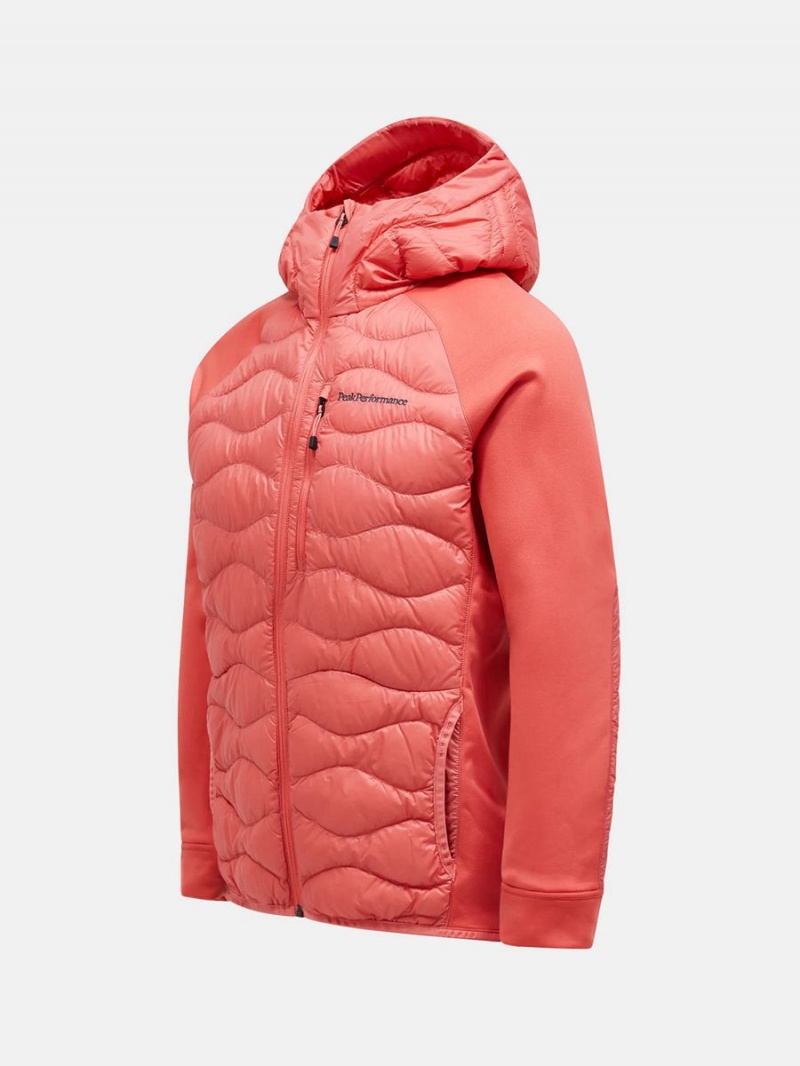 Peak Performance Helium Hybrid Hood Men's Down Jacket Pink | VUU08-951