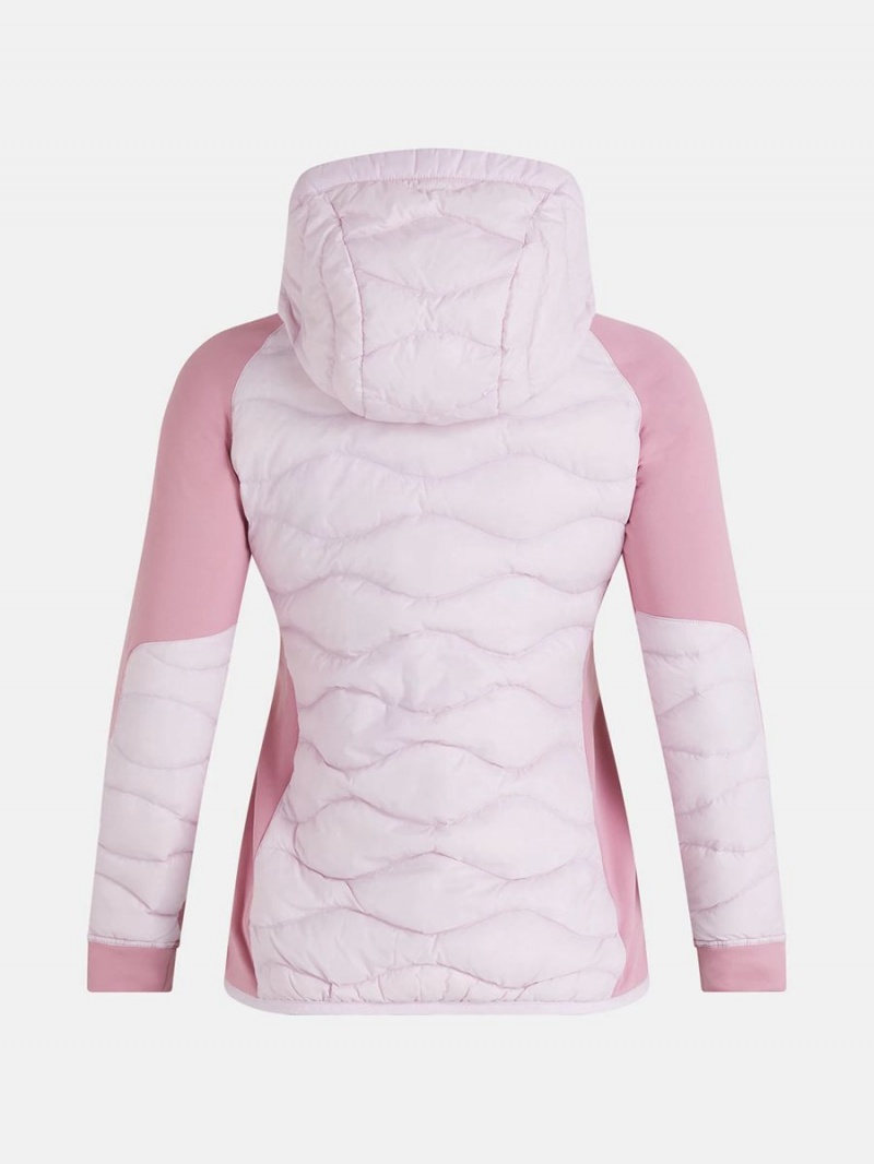 Peak Performance Helium Hybrid Hood Women's Down Jacket Pink / Pink | WBQ63-621