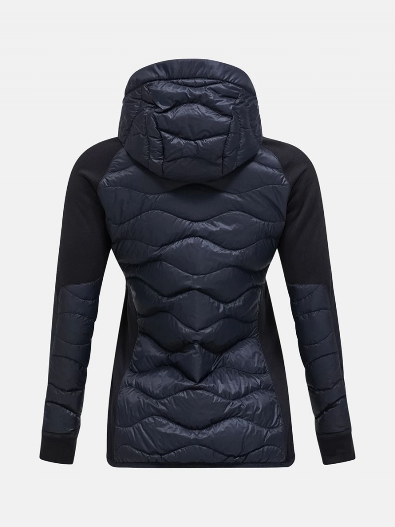 Peak Performance Helium Hybrid Hood Women's Down Jacket Black | FYL76-229