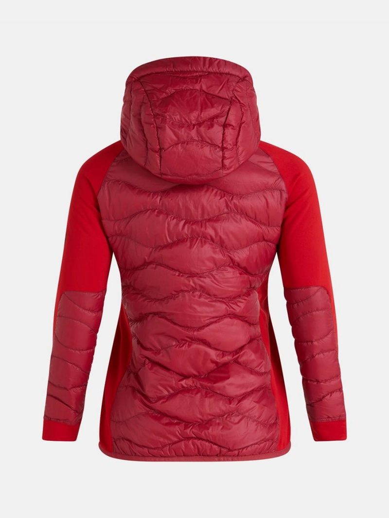 Peak Performance Helium Hybrid Hood Women's Down Jacket Red / Red | DLW66-601