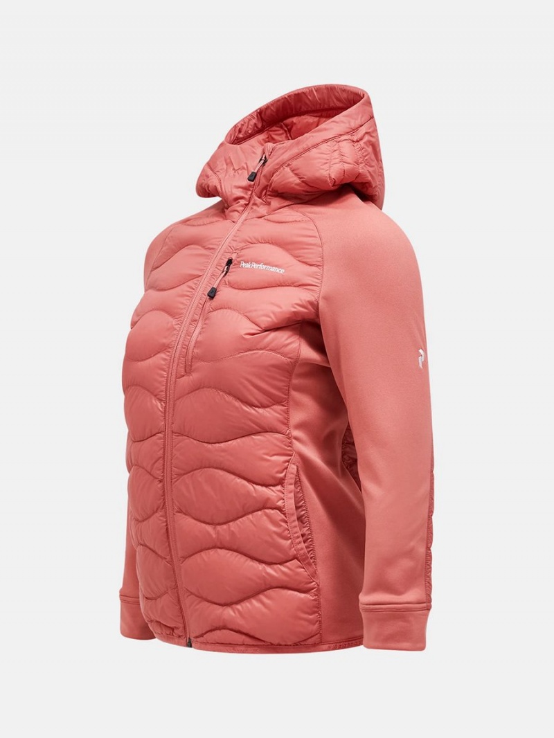 Peak Performance Helium Hybrid Hood Women's Down Jacket Pink | FFY60-989