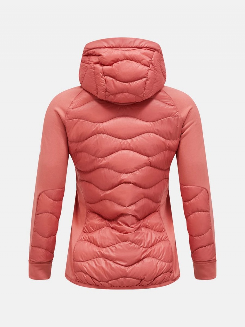 Peak Performance Helium Hybrid Hood Women's Down Jacket Pink | FFY60-989