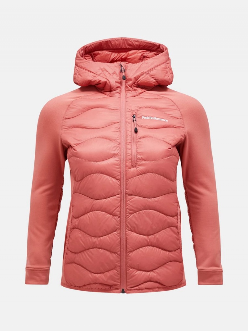 Peak Performance Helium Hybrid Hood Women\'s Down Jacket Pink | FFY60-989