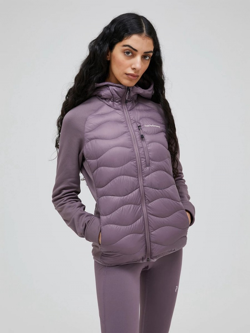 Peak Performance Helium Hybrid Hood Women's Down Jacket Purple | YNJ10-656