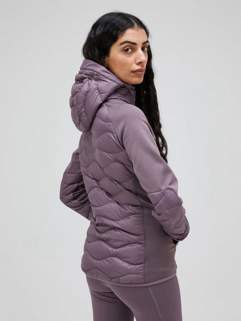 Peak Performance Helium Hybrid Hood Women's Down Jacket Purple | YNJ10-656