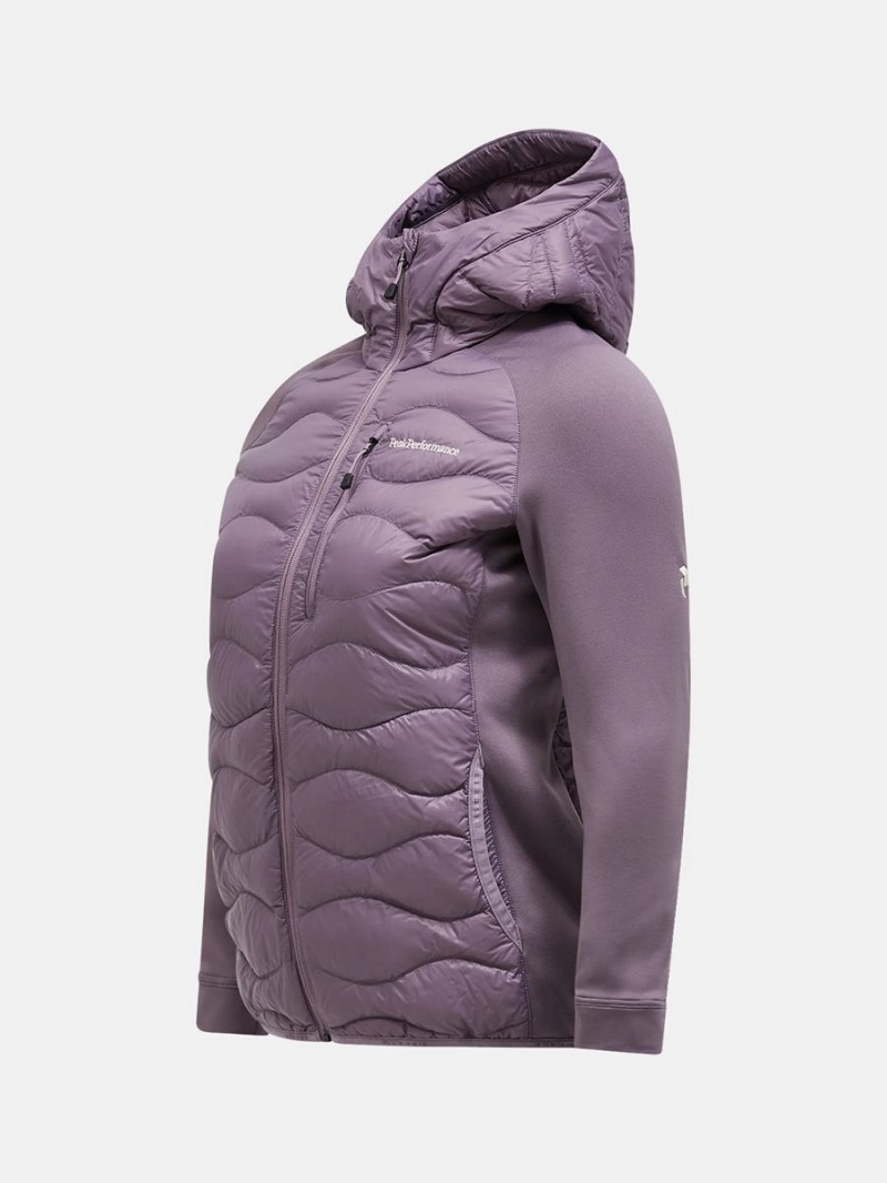 Peak Performance Helium Hybrid Hood Women's Down Jacket Purple | YNJ10-656