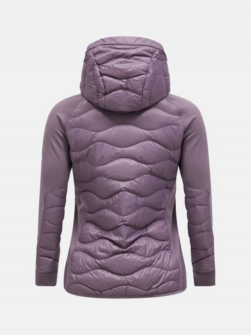 Peak Performance Helium Hybrid Hood Women's Down Jacket Purple | YNJ10-656