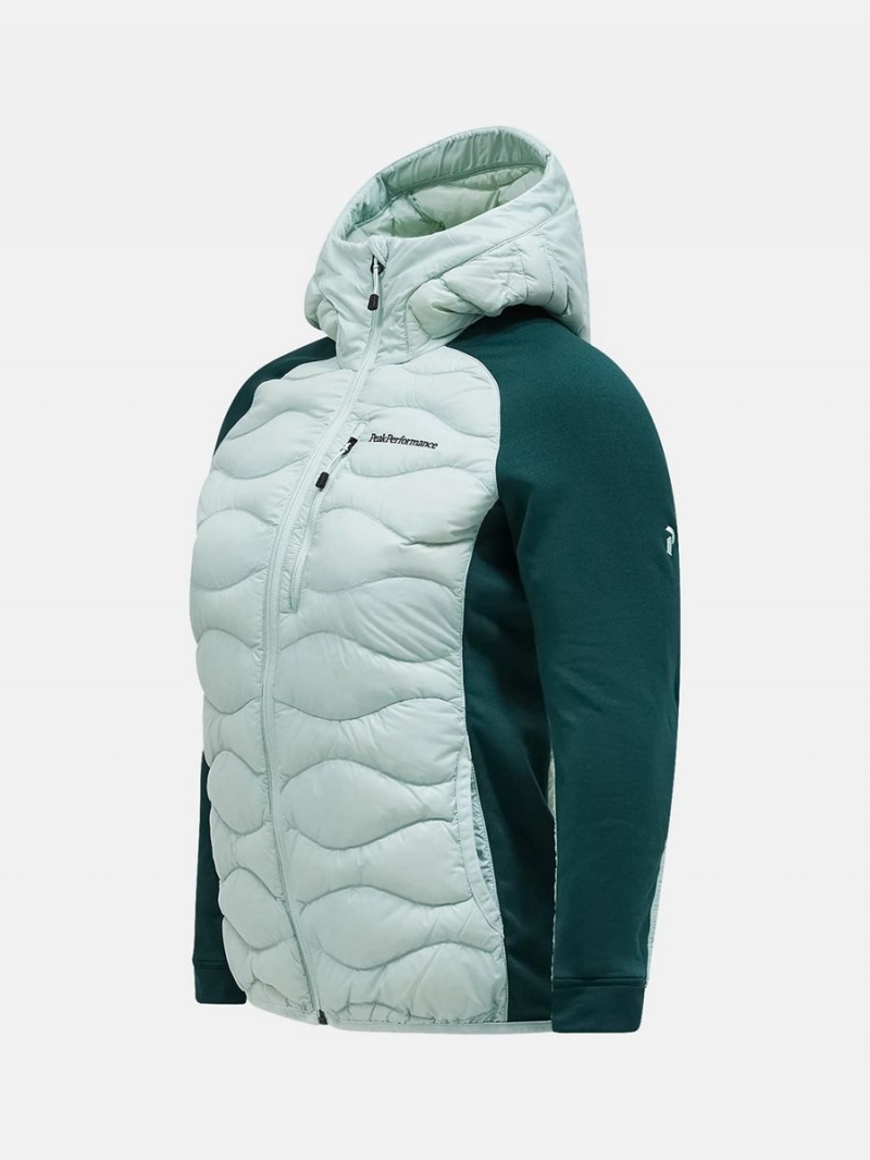 Peak Performance Helium Hybrid Hood Women's Down Jacket Green / Green | JQA98-997