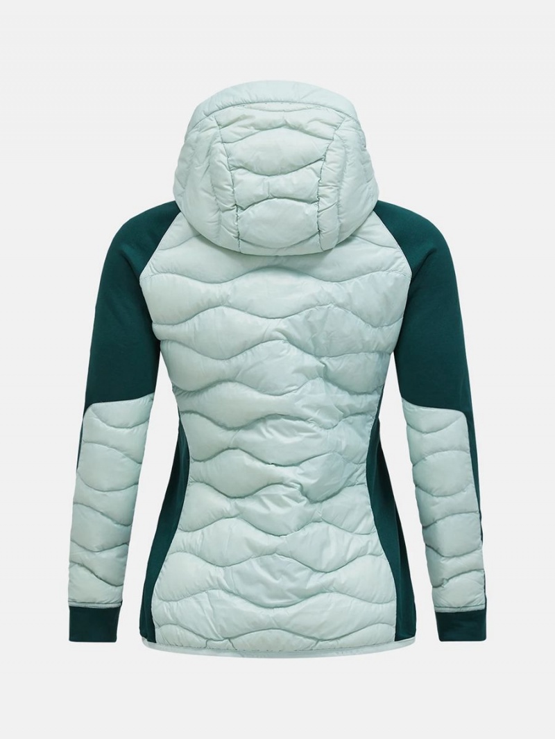 Peak Performance Helium Hybrid Hood Women's Down Jacket Green / Green | JQA98-997