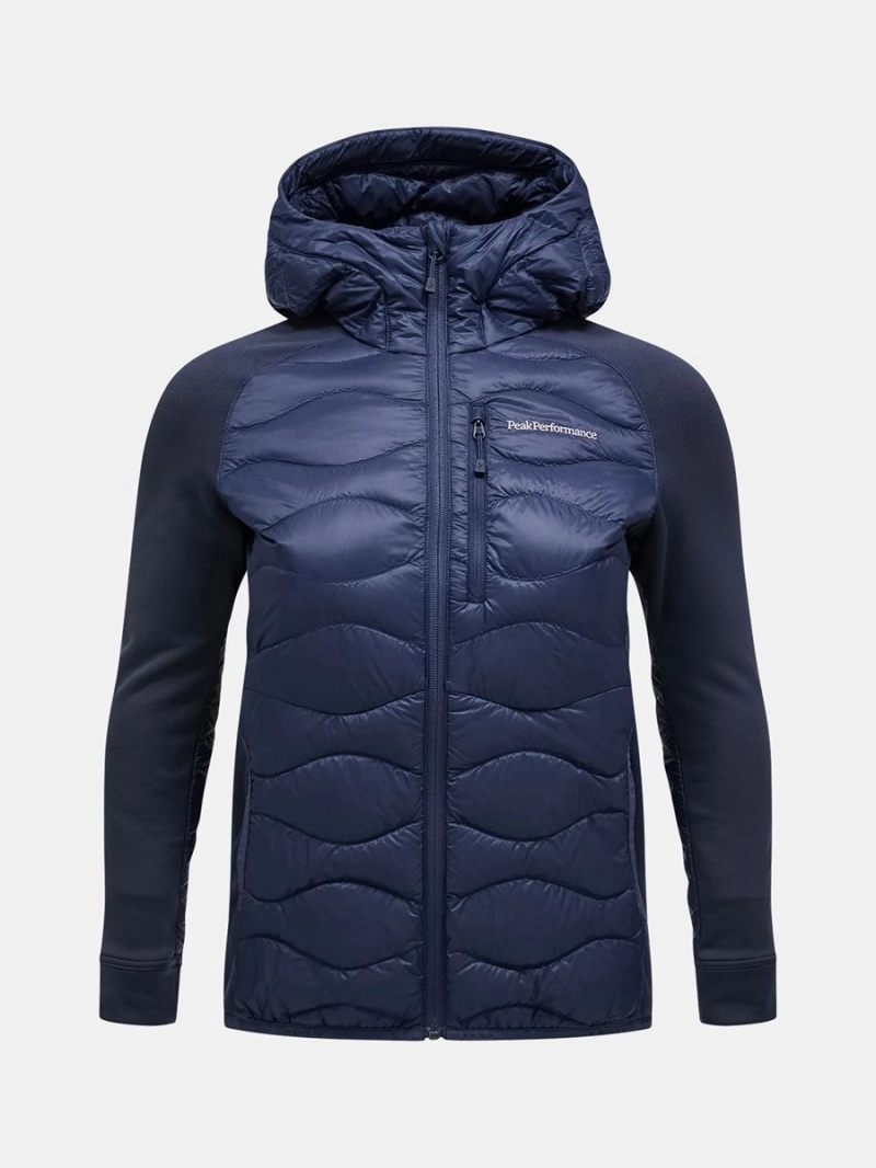 Peak Performance Helium Hybrid Hood Women\'s Down Jacket Navy | NLU36-030