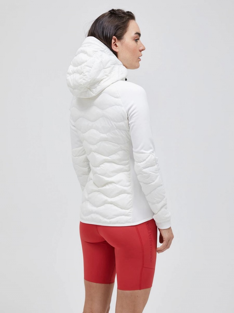 Peak Performance Helium Hybrid Hood Women's Down Jacket White | JZM29-627