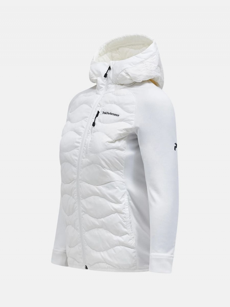 Peak Performance Helium Hybrid Hood Women's Down Jacket White | JZM29-627