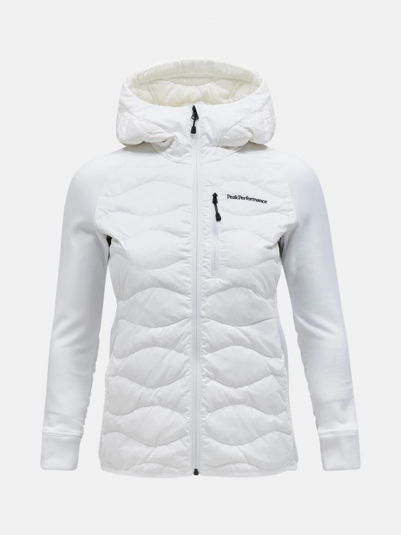 Peak Performance Helium Hybrid Hood Women\'s Down Jacket White | JZM29-627