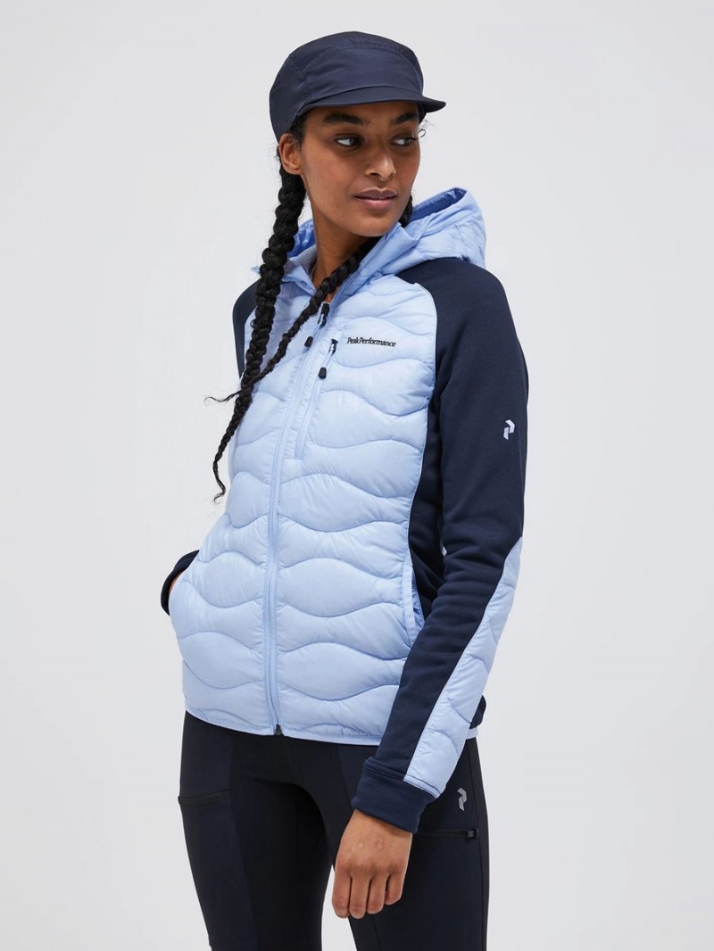 Peak Performance Helium Hybrid Hood Women's Down Jacket Blue / Navy | QDS23-451