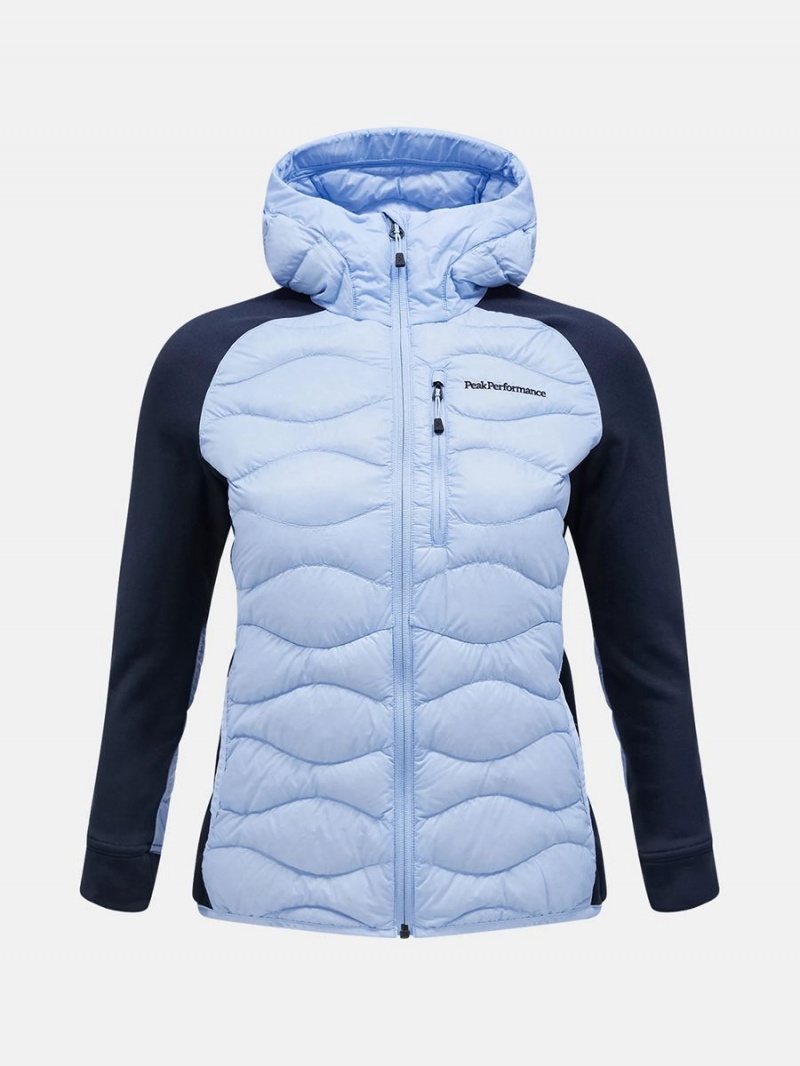 Peak Performance Helium Hybrid Hood Women\'s Down Jacket Blue / Navy | QDS23-451