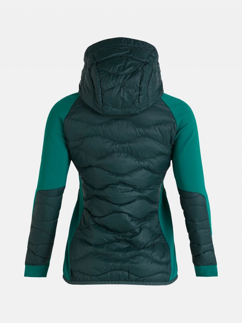 Peak Performance Helium Hybrid Hood Women's Down Jacket Green / Green | HRF35-908