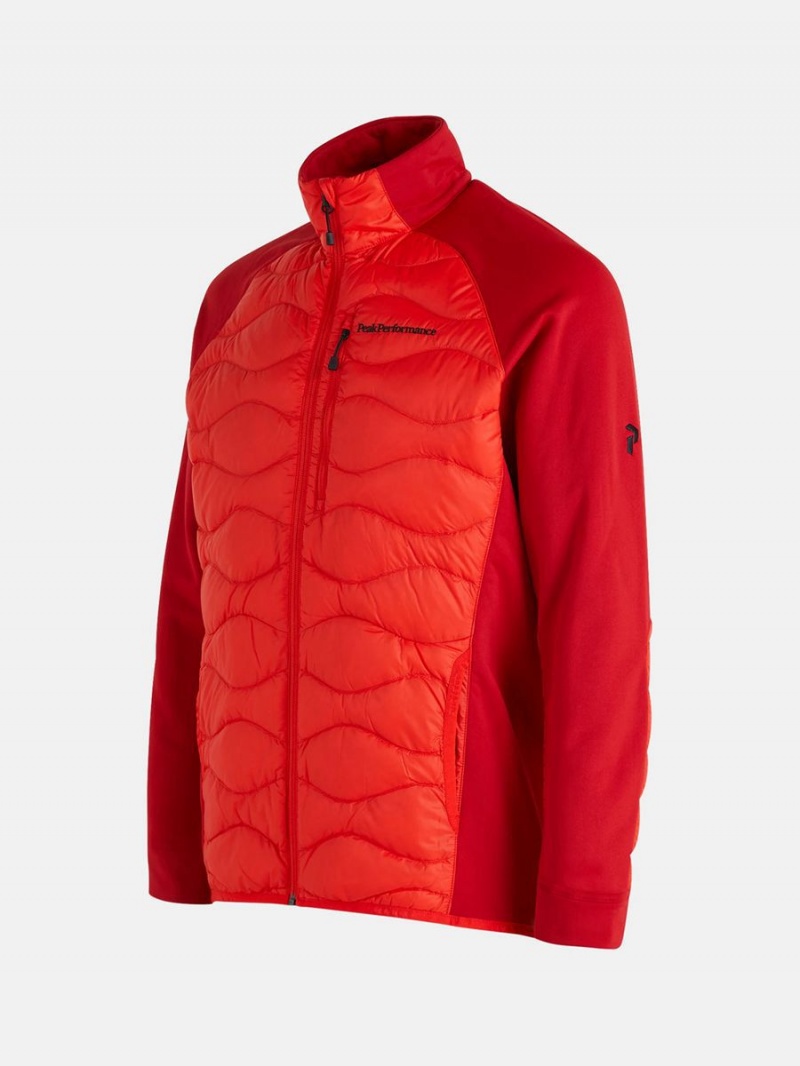 Peak Performance Helium Hybrid Men's Down Jacket Red / Red | QXY57-391