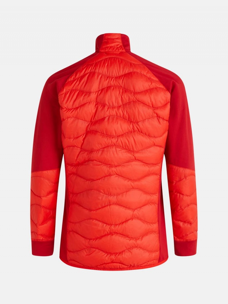 Peak Performance Helium Hybrid Men's Down Jacket Red / Red | QXY57-391