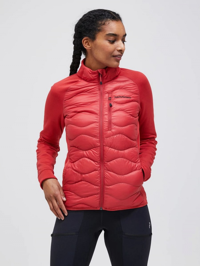 Peak Performance Helium Hybrid Women's Down Jacket Red | AEO05-061