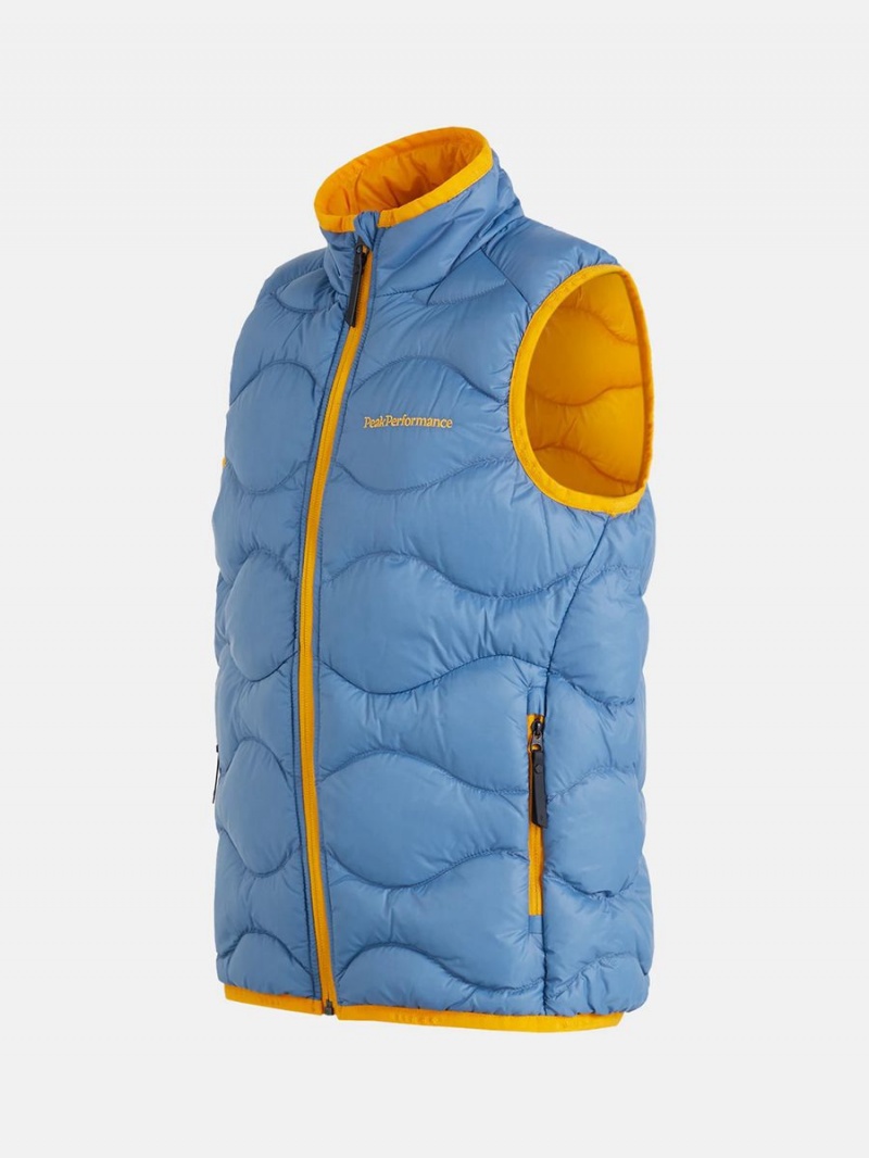 Peak Performance Helium Kids' Down Vest Blue / Yellow | QID18-732