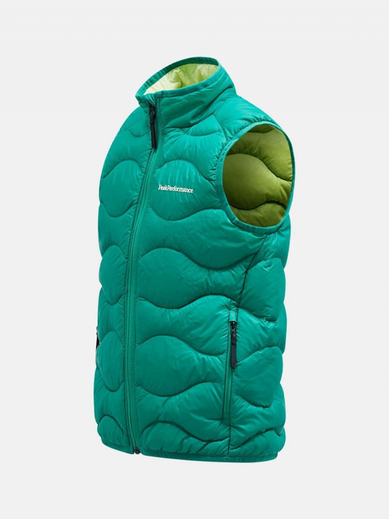 Peak Performance Helium Kids' Down Vest Green / Yellow | XWU81-585